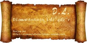 Diamantstein Lázár névjegykártya